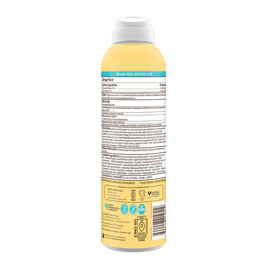 Babo Botanicals - Super Shield Mineral Sunscreen Spray - SPF 50 – Vegan