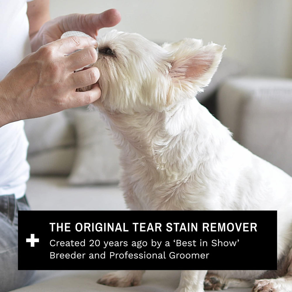 Eye Envy Tear Stain Wipes for Dogs. Textured to Gently Clean. Presoaked in Natural Formula. Recommended by AKC Breeders, Professional Groomers. Cleans Staining. USA Made. 60 Wipes
