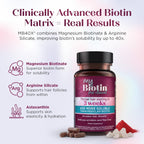 Purity Products MyBiotin ProClinical - Biotin - Thicker Hair in 3 Weeks | Fights Wrinkles, MB40X Patented Biotin Vitamin B7 Matrix w/Astaxanthin - 40X More Soluble vs Ordinary Biotin, 90 Veg Capsules