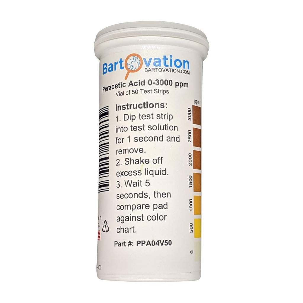 Buy now Peracetic Acid Test Strips, Extra High-Level, 0-3000 ppm [Vial of 50 Strips] at indiglob india