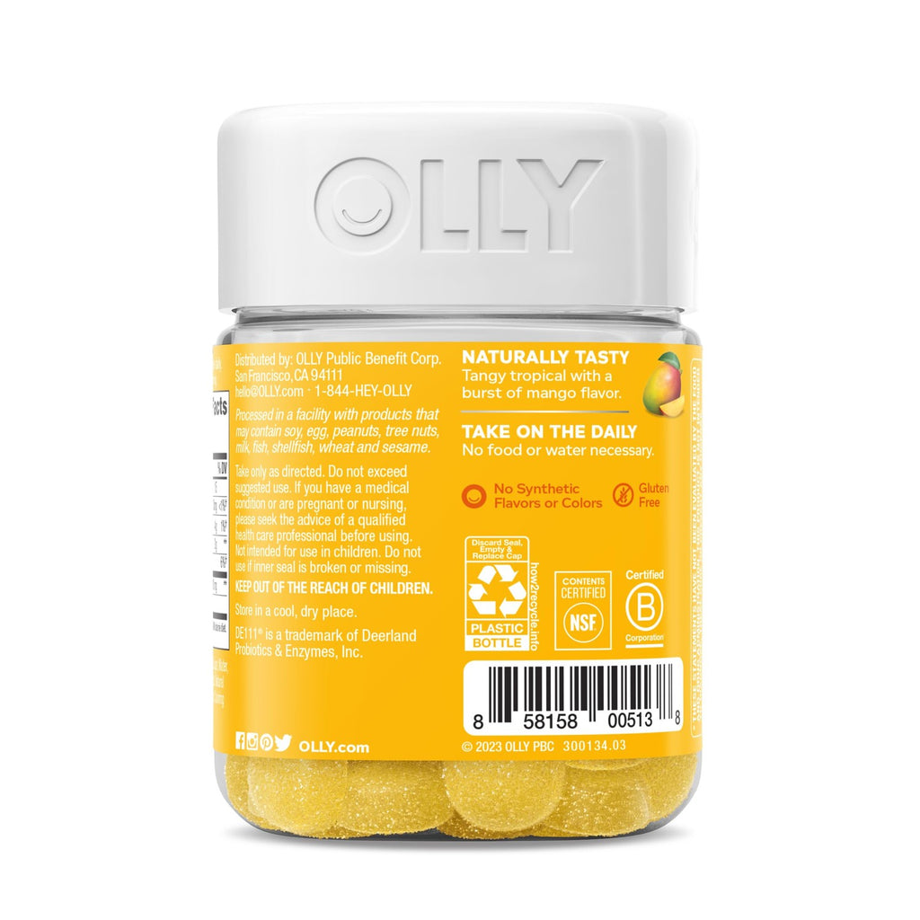 OLLY Probiotic Gummy, Immune System & Digestive Support*, Mango - 50 Count