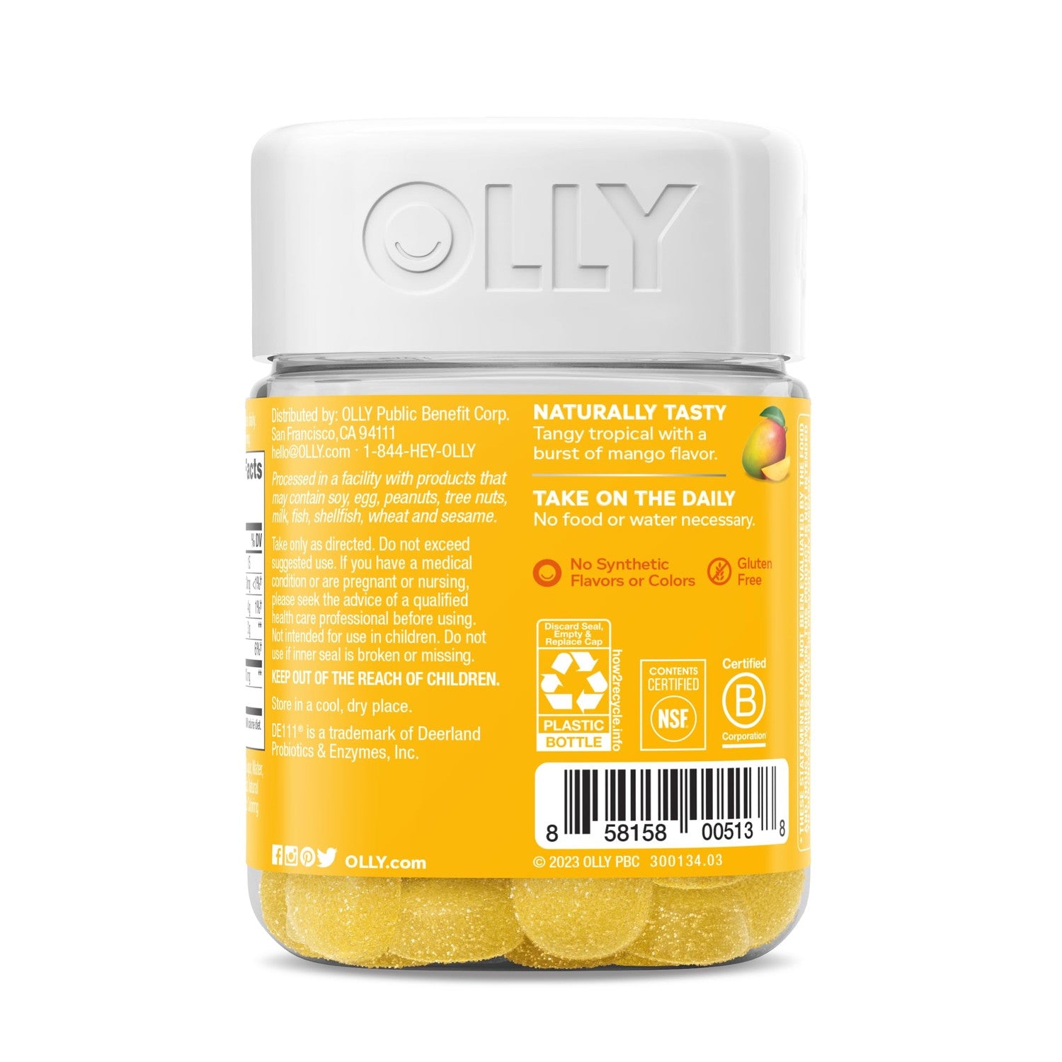 OLLY Probiotic Gummy, Immune System & Digestive Support*, Mango - 50 Count