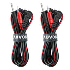 AUVON Premium TENS Unit Electrode Lead Wires for 2mm Pin TENS Pads, 2 Pack