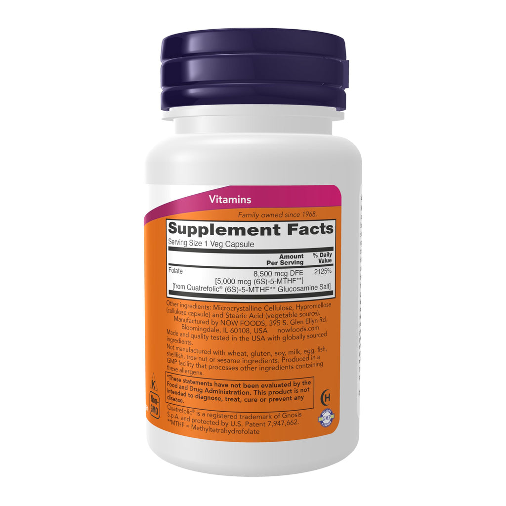 Buy now NOW Foods Supplements, Methyl Folate 5000 mcg, Superior Bioavailability, 50 Veg Capsules at indiglob india