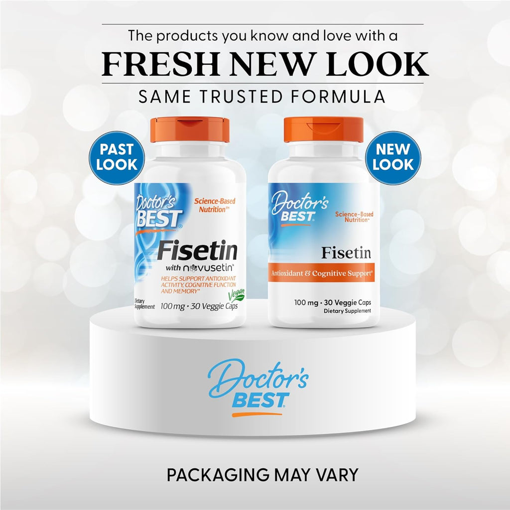 Buy now Doctor's Best Fisetin with Novusetin, Non-GMO, Vegan, Gluten & Soy Free, 100 mg, 30 Count at indiglob india