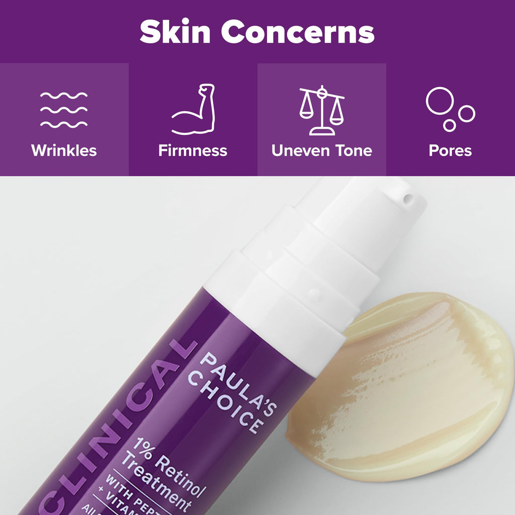 Buy now Paula's Choice CLINICAL 1% Retinol Face Treatment with Peptides, Vitamin C & Licorice Extract, Anti-Aging Skin Care Serum, Fine Lines & Wrinkles, Fragrance Free at indiglob india