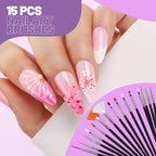 Teenitor Nail Art Tools Set, 23 Pcs Nail Art Brushes, 5 Pcs Nail Dotting Tool, 2 Set of Nail Stand, 100 Pcs Double-Sided Adhesive Tabs, Nail Art Palette, Brushes Holder for DIY Nail Art