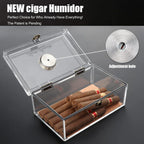 Buy now Scotte Acrylic Cigar Humidor Jar/case/Box with Humidifier and Hygrometer,humidor Can Hold About 20 Cigars Including Cigar Cutters and Cigar Punch (Clear-1) at indiglob india