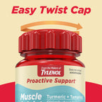 Tylenol Proactive Support Muscle & Joint Supplements + Stress, 30 ct | Drug-Free, Tamarind + Turmeric Supplement, Sceletium Extract, Improves Joint Comfort & Flexibility