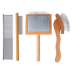 Slicker Brush for Long Haired Dogs, Wooden Ergonomic Handle