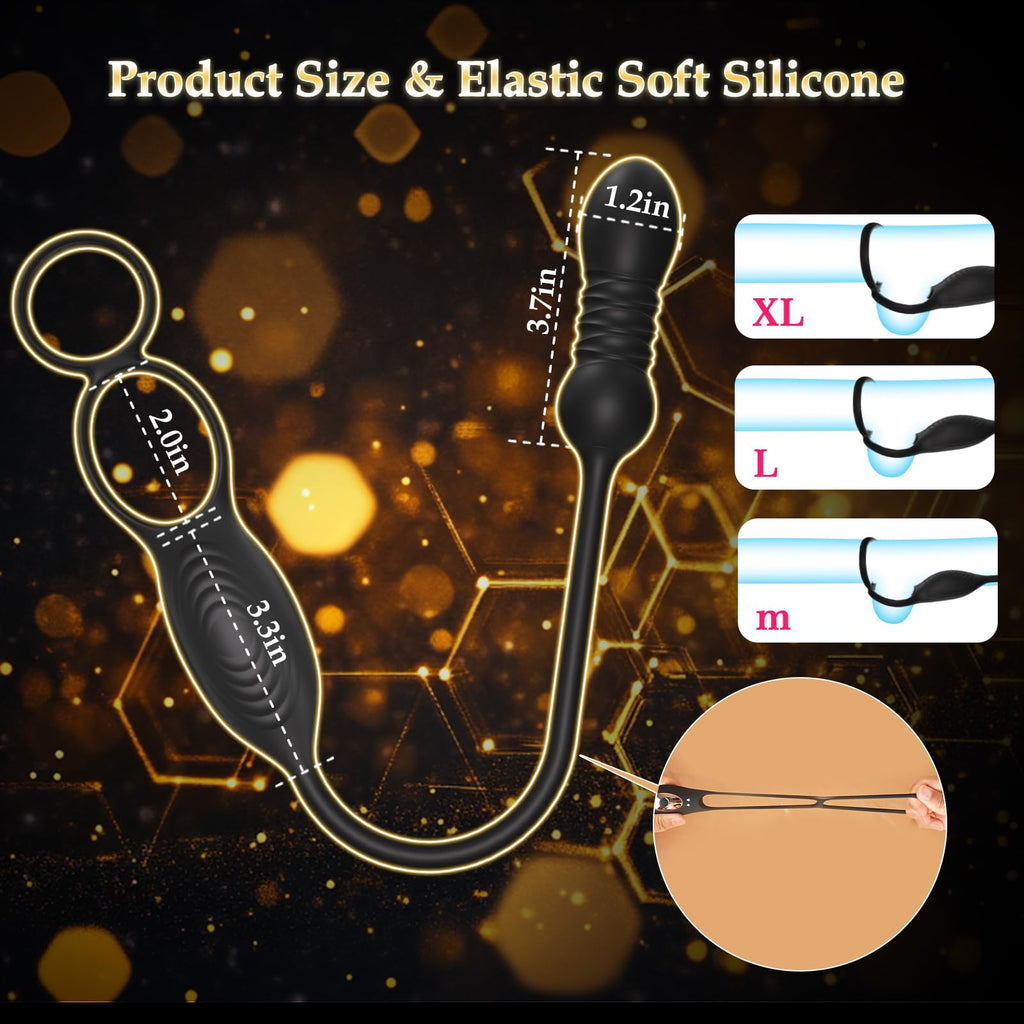 HNNPY Thrusting Prostate Massager Dildo, Male Anal Vibrator Sex Toys