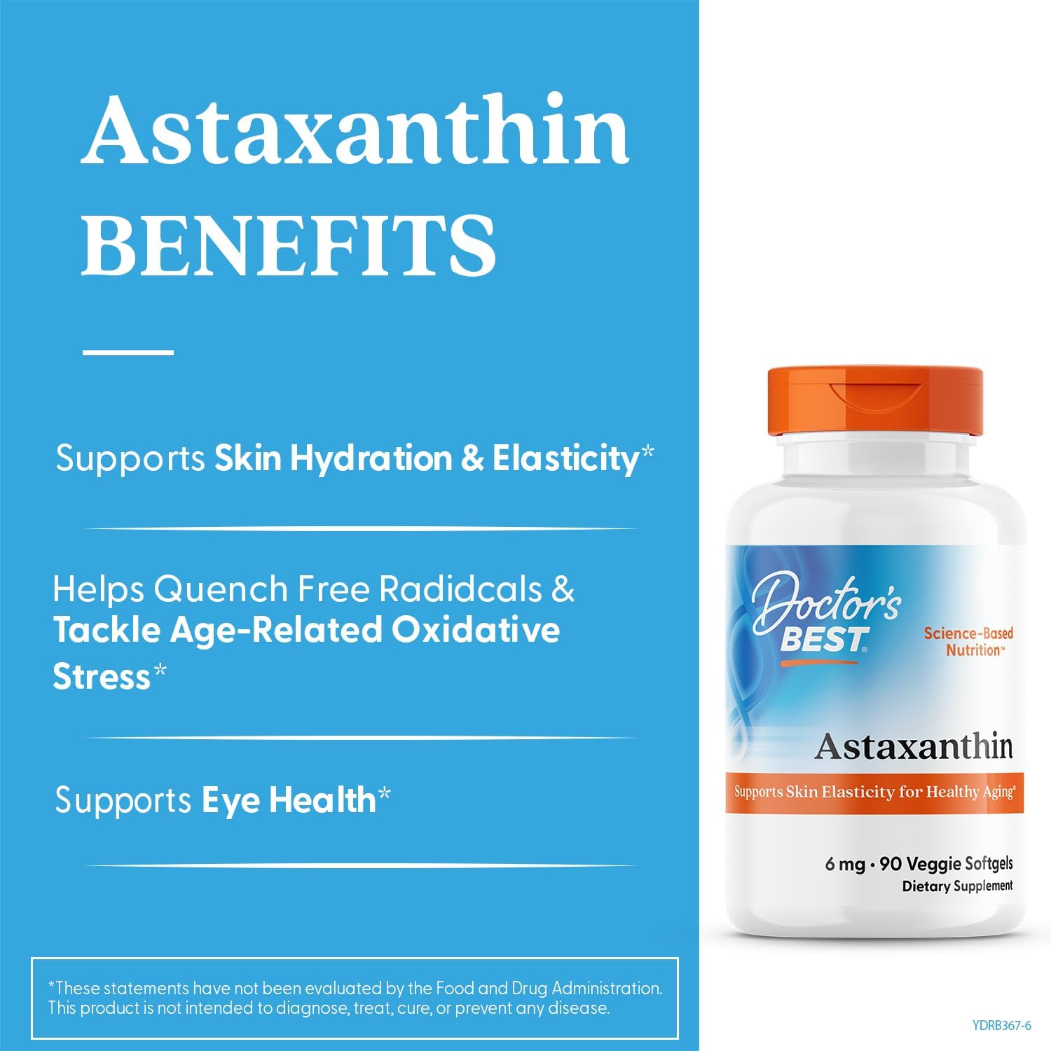Buy now Doctors BEST Astaxanthin with AstaReal, Supports Skin Elasticity for Healthy Aging, Non-GMO, Gluten Free, Soy Free, Vegan 90 Veggie Softgels at indiglob india