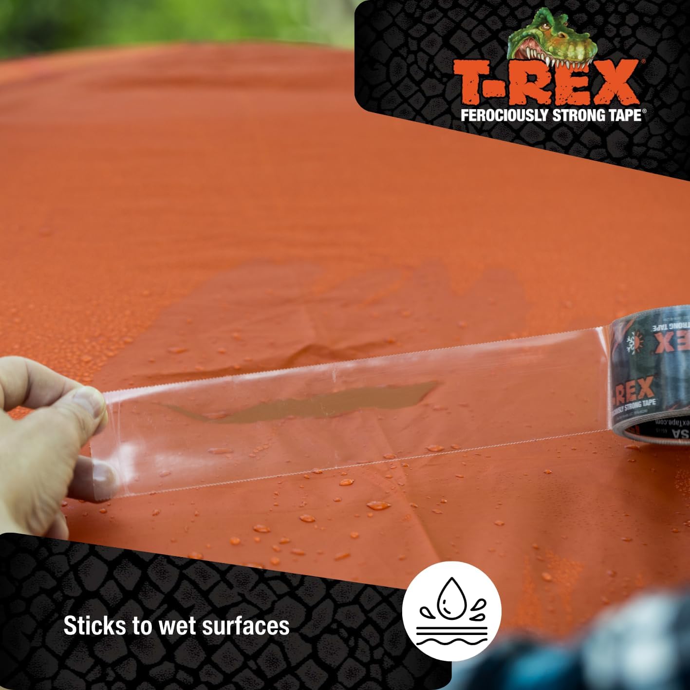Buy now T-REX Ferociously Strong Repair Tape, Sticks to Wet Surfaces, All Weather and UV Resistant, 1.88" x 9 Yards, Clear, 1-Roll (241535) at indiglob india
