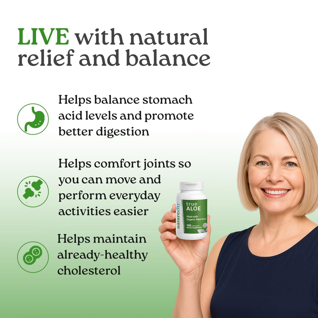 TrueAloe Organic Aloe Vera Capsules - Supports Digestive Balance, Joints and Stomach Comfort - Plant-Based Aloe Barbadensis Powder - Easy-to-Swallow Single Ingredient Formula - 720 Caps