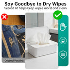 2 Pack Wipes Dispenser Compatible with Cottonelle Refill Pack, Flushable Wet Wipes Container, Wipe Holder with Lid to Keep Wipes Fresh, Refillable Wipe Case, Dust-Proof & Non-Slip
