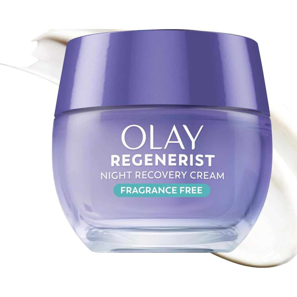 Olay Night Cream for Face, Anti-Aging Face Moisturizer for Women - Fragrance-Free Skin Care, Anti-Wrinkle, Exfoliate, Smooths Texture - Triple Collagen Cream, Niacinamide, Pro-Vitamin B5, 1.7Oz