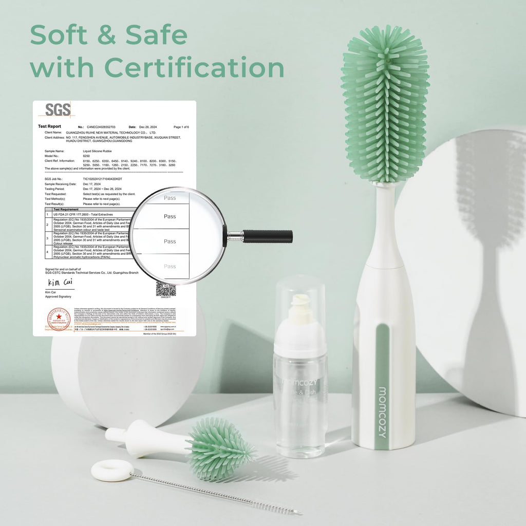 Momcozy Bottle Brush Kit Pro, Innovative Push-Press Deep Cleaning Baby Set