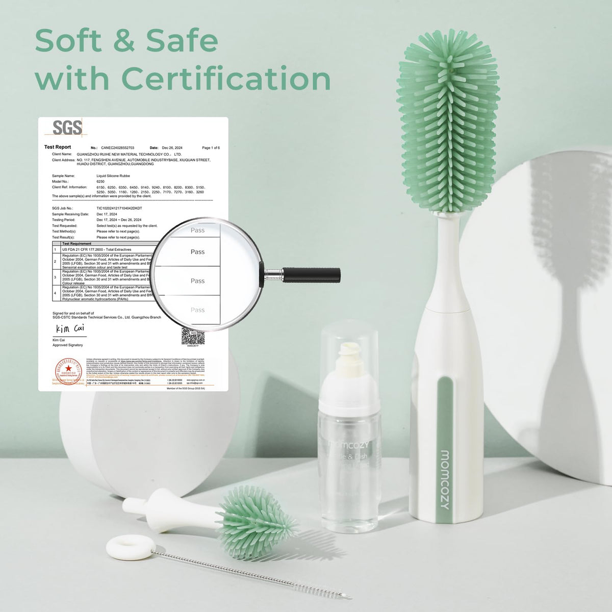 Momcozy Bottle Brush Kit Pro, Innovative Push-Press Deep Cleaning Baby Set