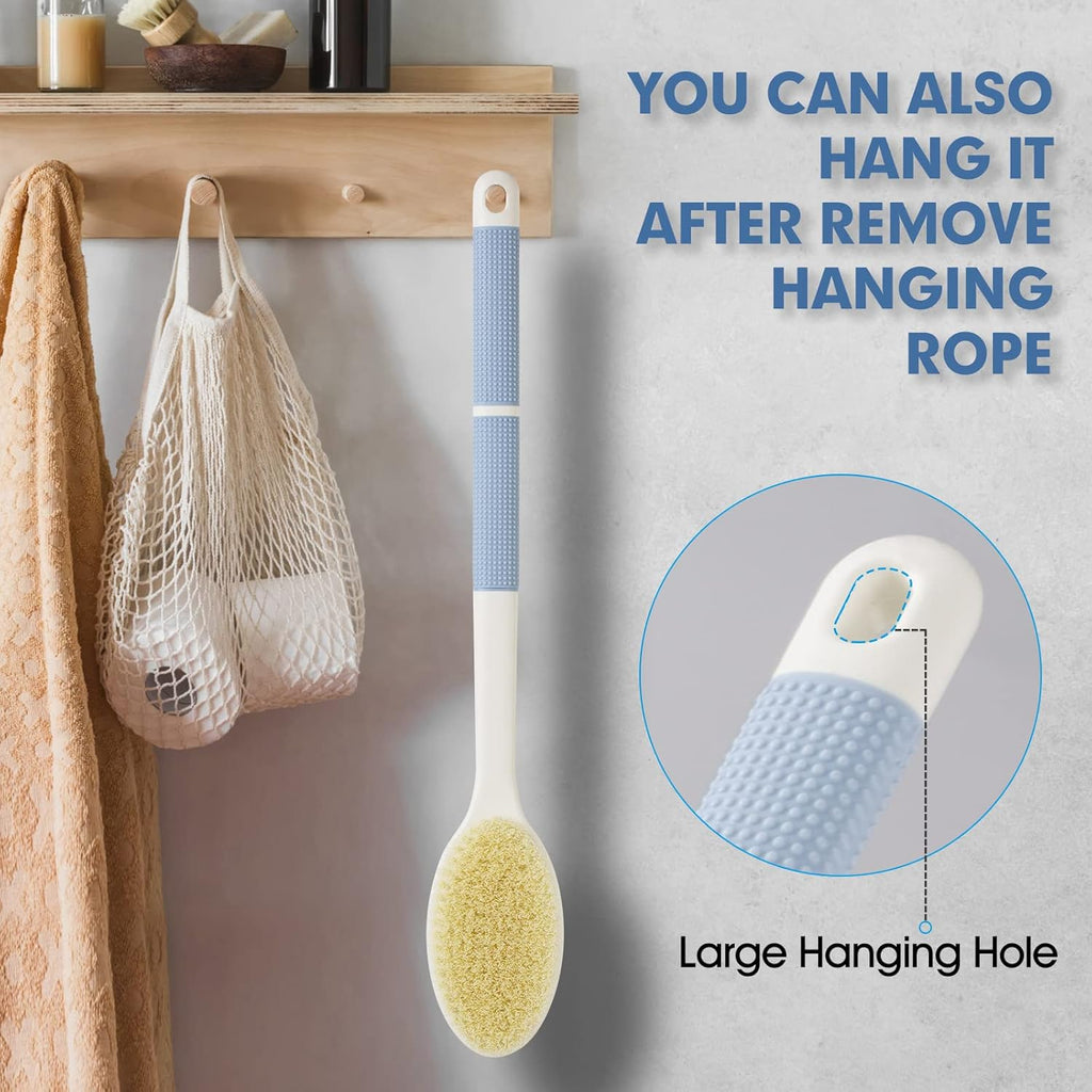 Buy now Back Scrubber Anti Slip Long Handle for Shower, Dual-Sided Back Brush with Stiff and Soft Bristles,Body Exfoliator for Bath or Dry Brush. at indiglob india