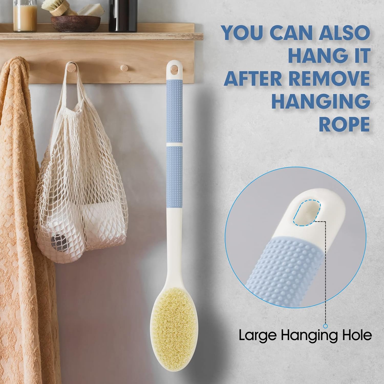Buy now Back Scrubber Anti Slip Long Handle for Shower, Dual-Sided Back Brush with Stiff and Soft Bristles,Body Exfoliator for Bath or Dry Brush. at indiglob india