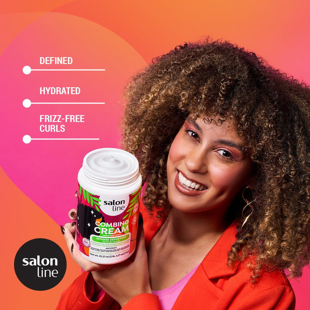 Salon Line, Hair Cream, Leave-In, Curl, Intense Definition Styling Cream, Wavy 35.27 Oz