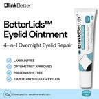 BlinkBetter Lanolin Free Eyelid Ointment 10g – For Sensitive & Dry Eyelids - Hydrates, Nourishes & Soothes – Moisturising Care for Dry, Itchy, Red, Sensitive, Flaky Skin Around the Eyes
