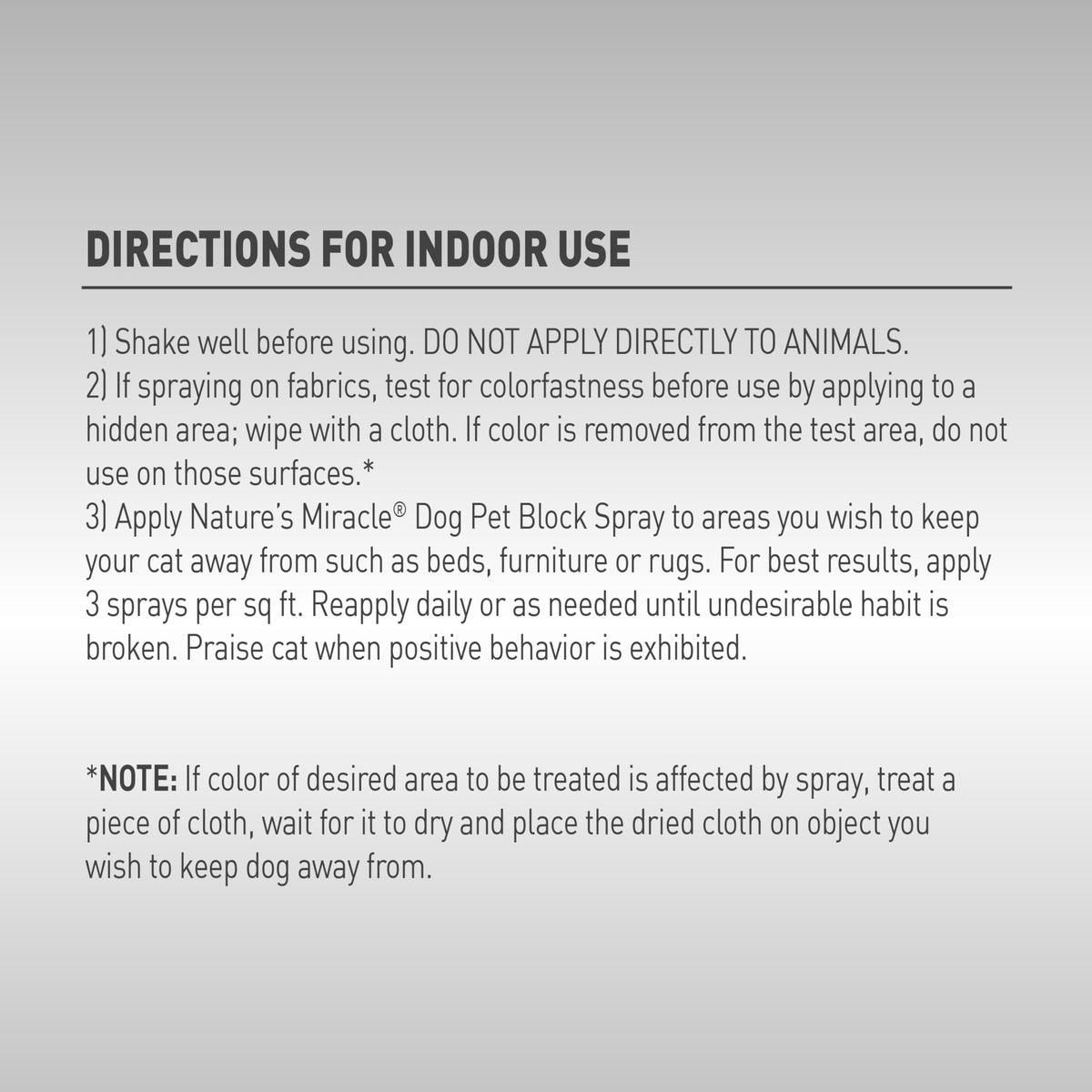 Nature's Miracle Dog Pet Block Repellent Spray, for Indoor Training, 16 oz