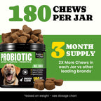 Probiotics for Dogs – Helps Digestion, Loose Stools, Gas & Sensitive Stomachs, Probiotics for Itchy Skin & Dog Yeast Infection, Immune & Fresher Breath with 4 Prebiotics & 5 Digestive Enzymes – 180 ct