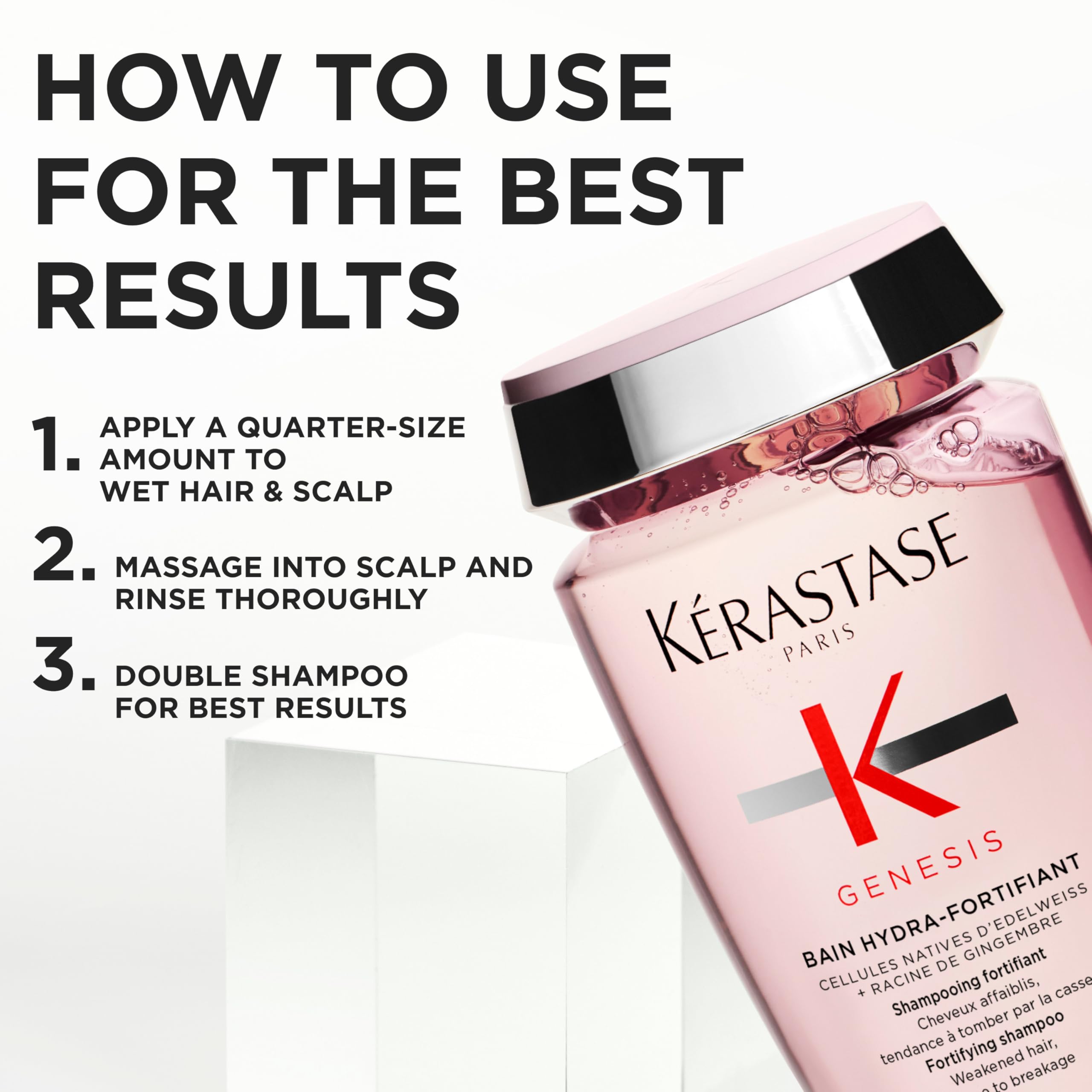 Kerastase Genesis Thermique Blow Dry Primer, Heat Protectant for Weak or Damaged Hair, Anti-Breakage, Detangles and Hydrates, Strengthens & Reduces Frizz, Sulfate Free, 5.1 Fl Oz