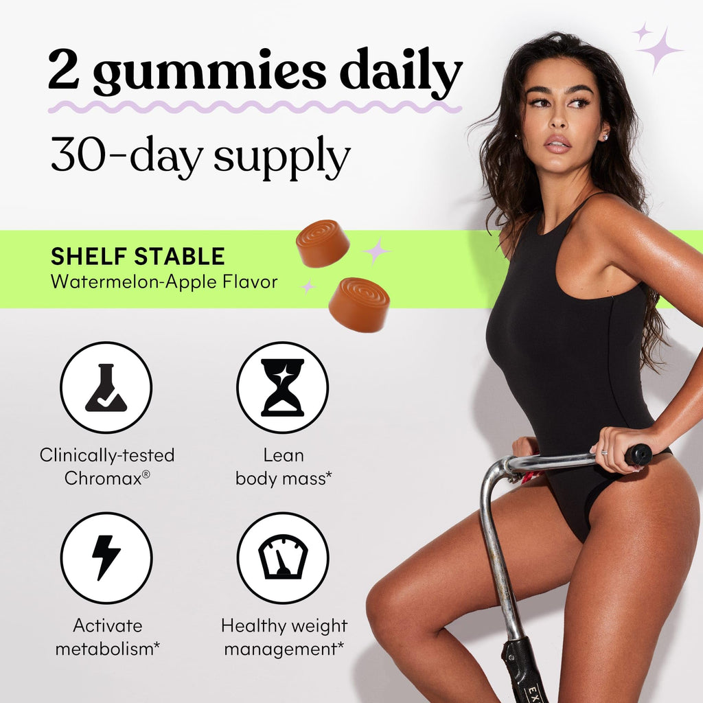 Lemme Tone Metabolism & Body Toning Gummies, 30-Day Supply | Clinically Studied Chromium & B12, Blood Sugar & Weight Management Support, Watermelon Apple Flavor