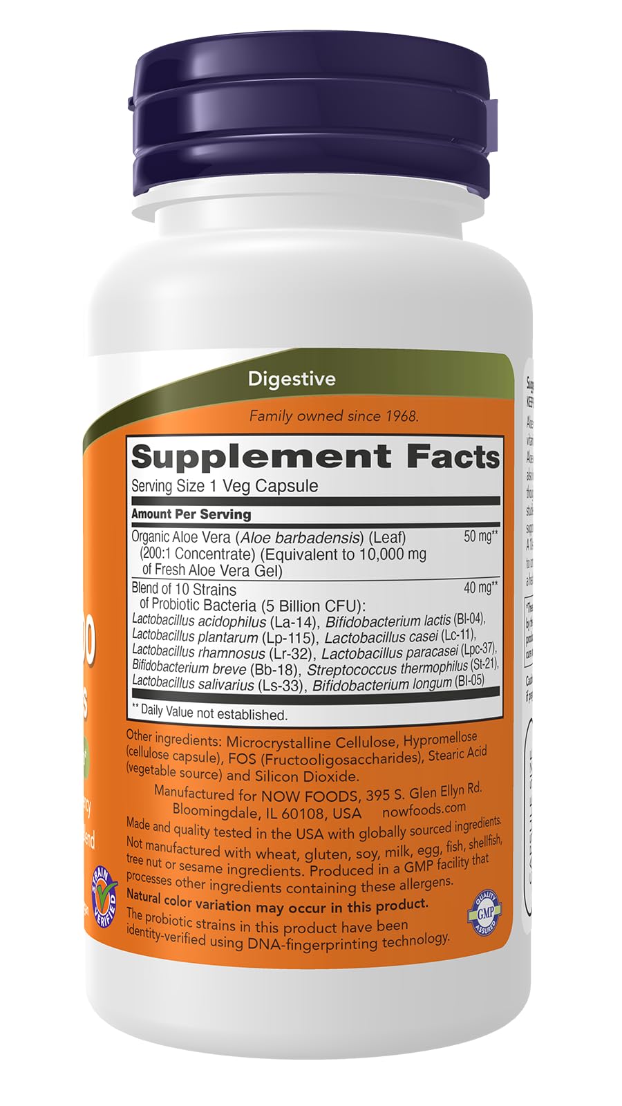 Buy now NOW Foods Supplements, Aloe 10,000 & Probiotics with 10-Strain (5 Billion) Probiotic Blend, 60 Veg Capsules at indiglob india