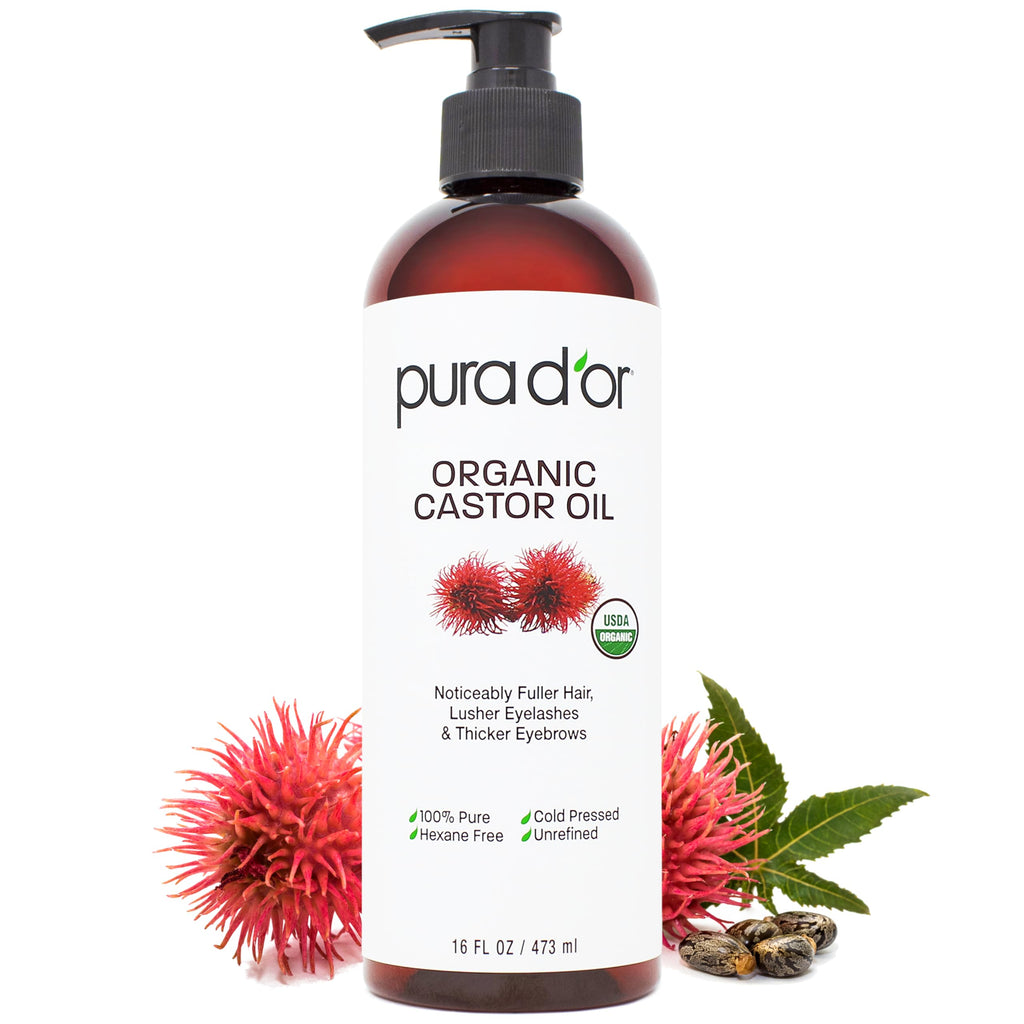 PURA D'OR ORGANIC Fractionated Coconut Oil MCT Skin Hair Massage, 16oz