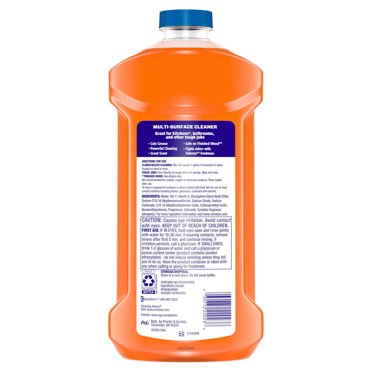 Mr. Clean All Purpose Cleaner, Mop Soap, Floor Cleaner for Mopping Home, Bathroom, & Kitchen, Cleaning Liquid for Mop & Bucket, Cleaning Supplies, Multi-Surface Dilutable, Hawaiian Aloha, 41oz