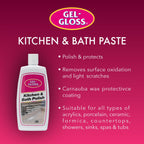 Gel-Gloss Home Kitchen & Bath Polish - Carnauba Wax Formulation, 16 oz.
