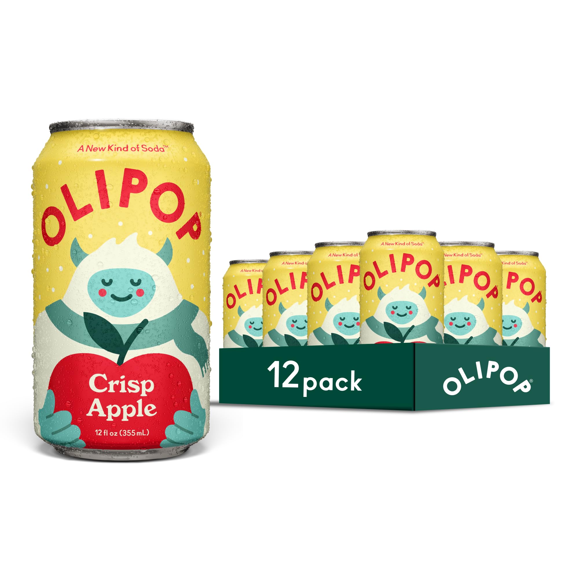 Buy now OLIPOP Prebiotic Soda Pop, SpongeBob Pineapple Paradise, Pantry Pack Packed with Prebiotics, Fiber, and Botanicals, Gluten Free, Vegan, GMO Free, 12oz Skinny Can (12-Cans) Crisp Apple at indiglob india