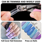 Buy now 120Pcs Extra Long Nail Tips with Box,Clear XXL Straight Tapered Square Full Cover Tips, Press On False for Salons and DIY Art at Home(12 Sizes) at indiglob india