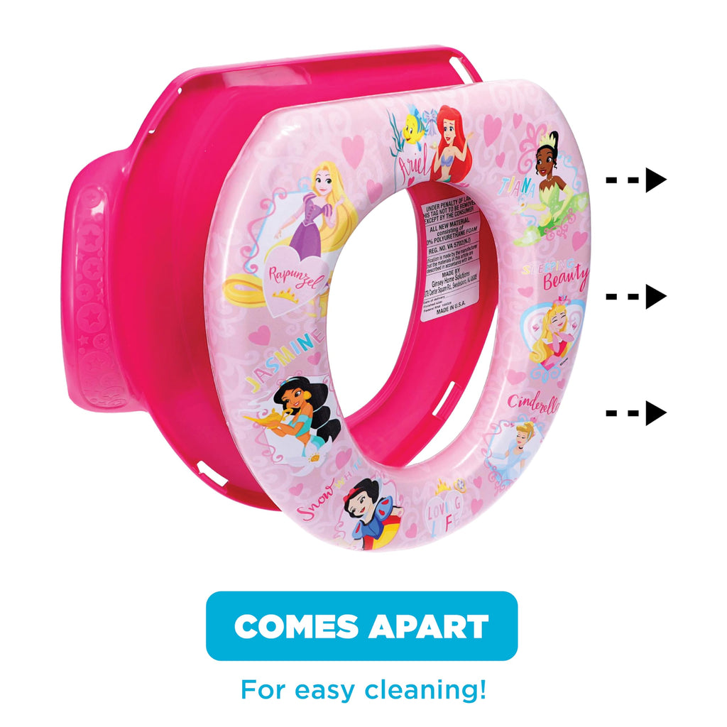 Disney Princess "Loving Life" Soft Potty Seat and Potty Training Seat - Soft Cushion, Baby Potty Training, Safe, Easy to Clean
