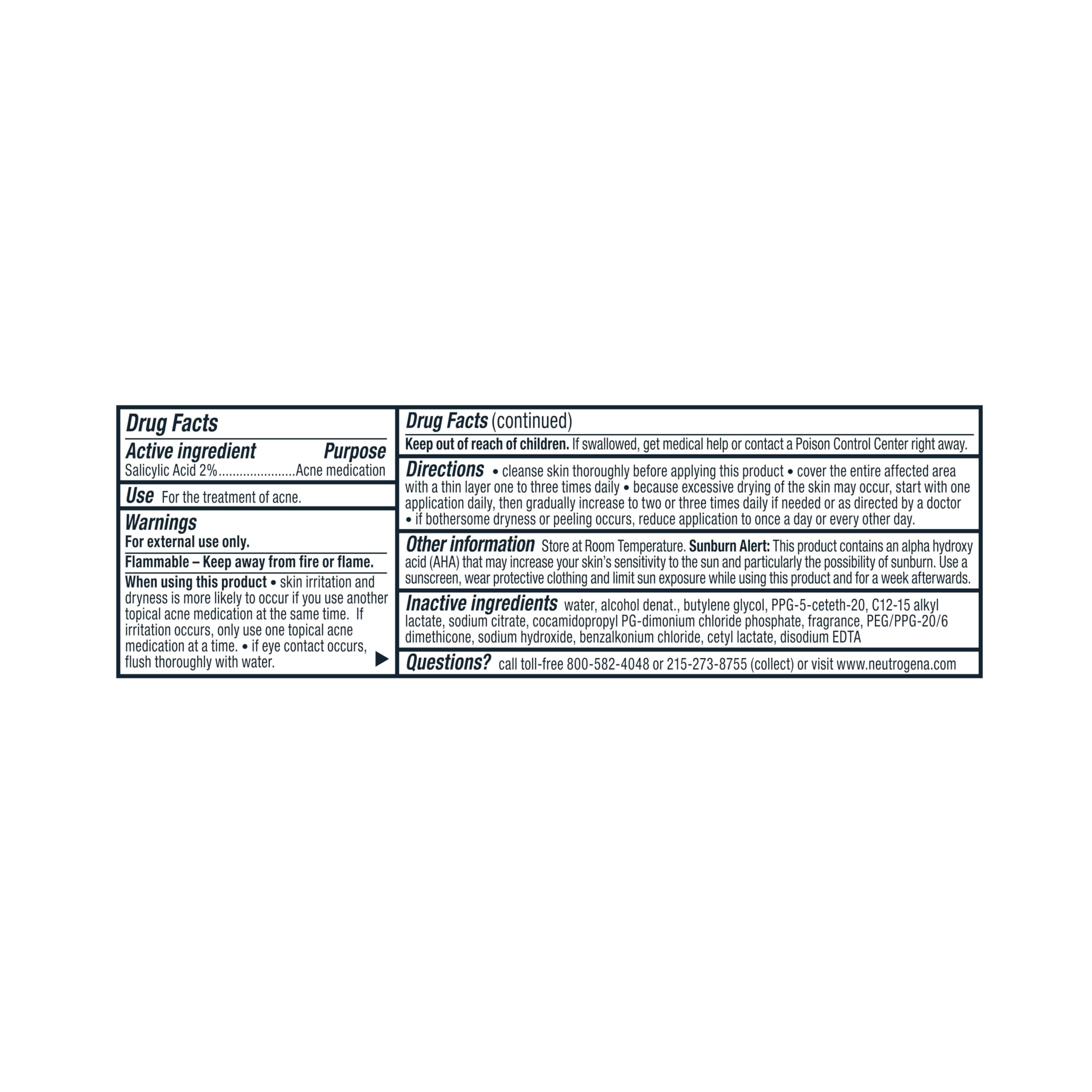 Neutrogena Rapid Clear Acne Treatment Pads, Salicylic Acid, 60 Count