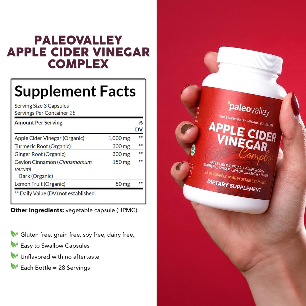 Paleovalley Apple Cider Vinegar Complex Capsules with Organic Superfoods