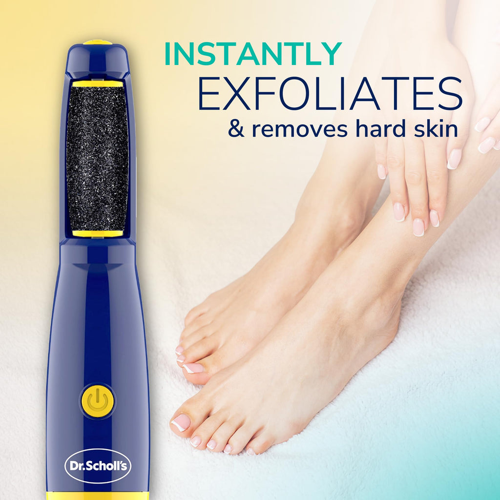 Dr. Scholl's Callus Remover Electronic Foot File, Electric Hard Skin Removal for Feet, Effortless Soft Smooth Skin in Minutes, Perfect for Travel, for Women & Men, AAA Batteries Included