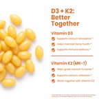 VEV Corefeel Vitamin D3 K2 10,000 IU, 200 mcg MK-7, 300 Coconut Oil Softgels