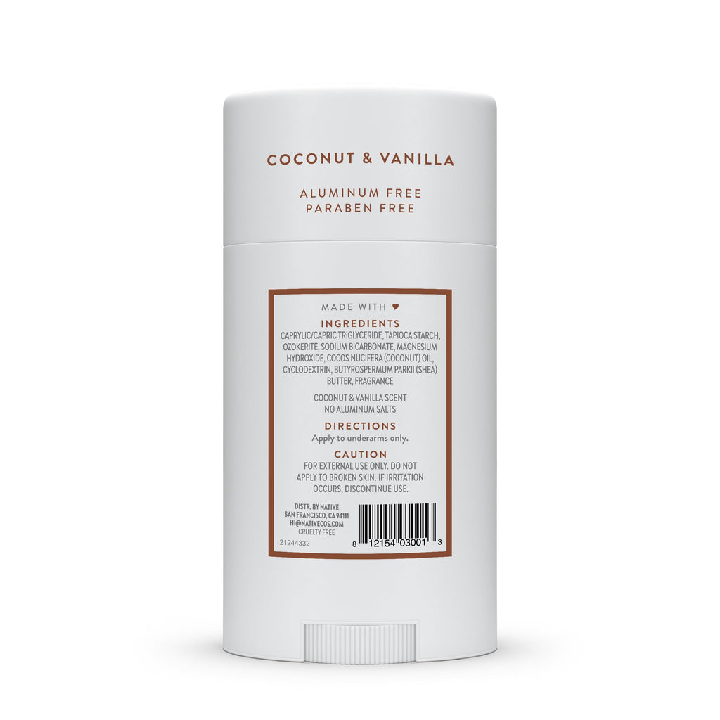Buy now Native Deodorant Contains Naturally Derived Ingredients, 72 Hour Odor Control | Deodorant for Women and Men, Aluminum Free with Baking Soda, Coconut Oil and Shea Butter | Coconut & Vanilla at indiglob india