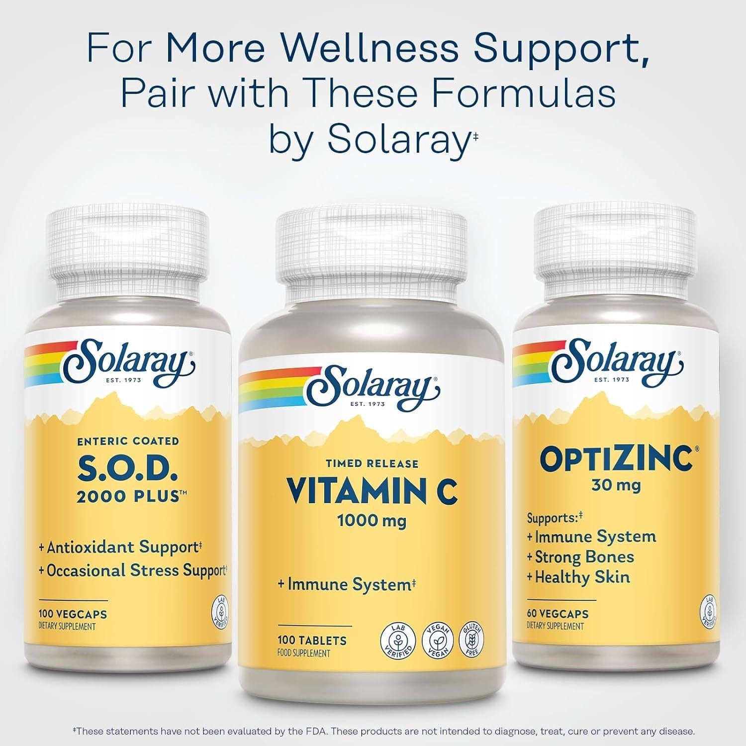 Buy now SOLARAY S.O.D. 2000 Plus - Superoxide Dismutase (SOD) and Catalase Antioxidant Supplement, Wellness Support - w/Green Tea Extract, Calcium, Rosemary, Grape Seed Extract, 60-Day Guarantee, 100 Servings at indiglob india