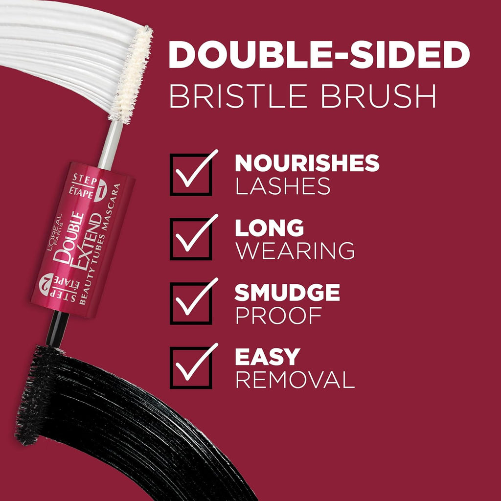 Buy now L'OrÃ©al Paris Double Extend Beauty Tubes Lengthening Mascara, Blackest Black, 0.33 fl. oz. at indiglob india