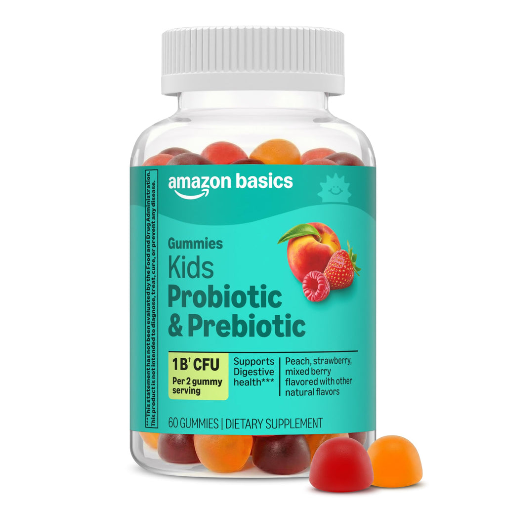 Amazon Basics Kids Kids Probiotic + Prebiotic Gummy, 60 Count