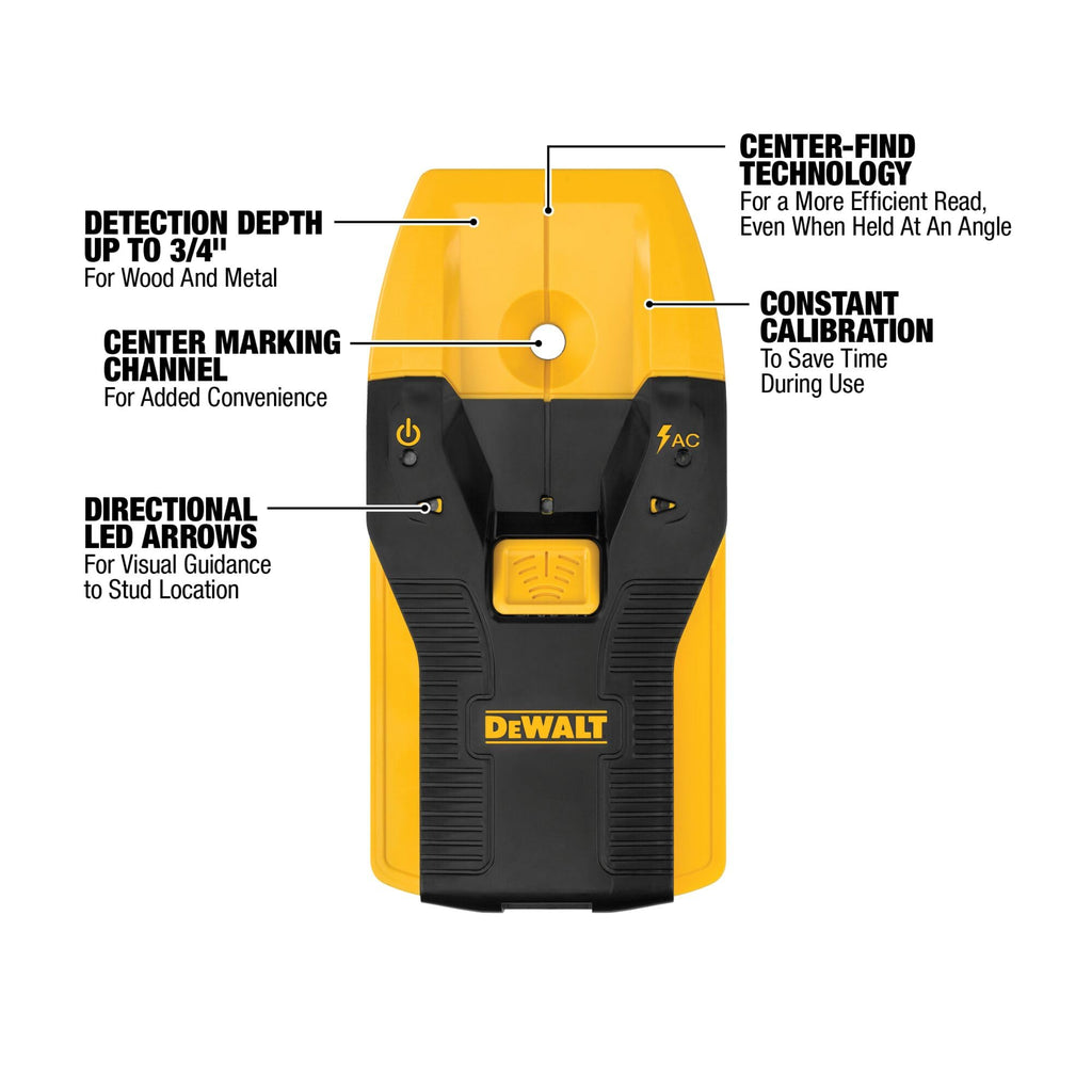 Buy now DEWALT Stud Finder, 3/4”, Locate Framing Studs Efficiently with LED Arrows, Ideal for Wood and Metal, AAA Batteries Included (DW0100) at indiglob india