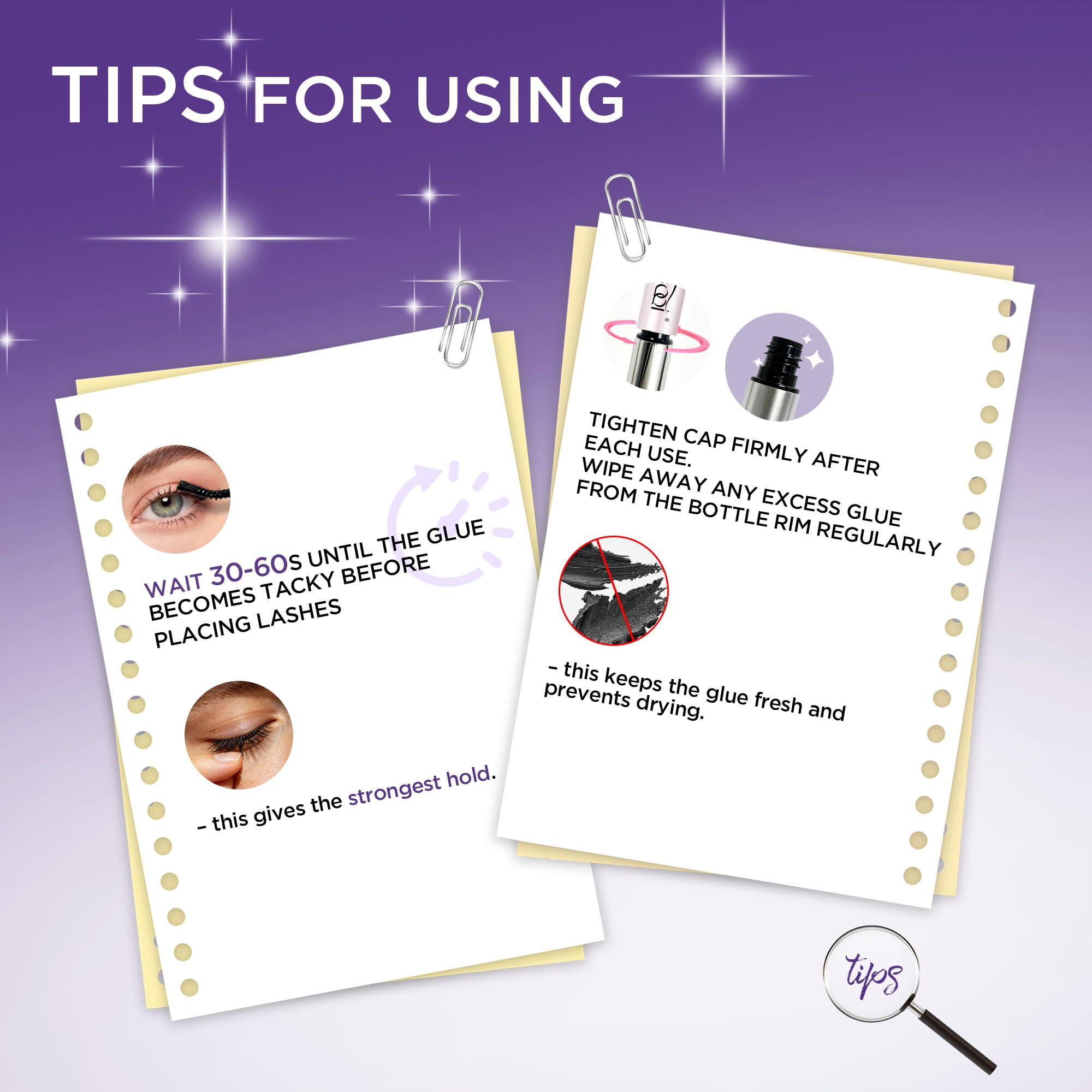 Lash Cluster Glue, Waterproof Bond and Seal Lash Glue, Black - 10ml | Strong Hold 3-7days, Latex-free & Formaldehyde-free, Waterproof, For Cluster/ Individual/ Strip Lashes, Easy to Use
