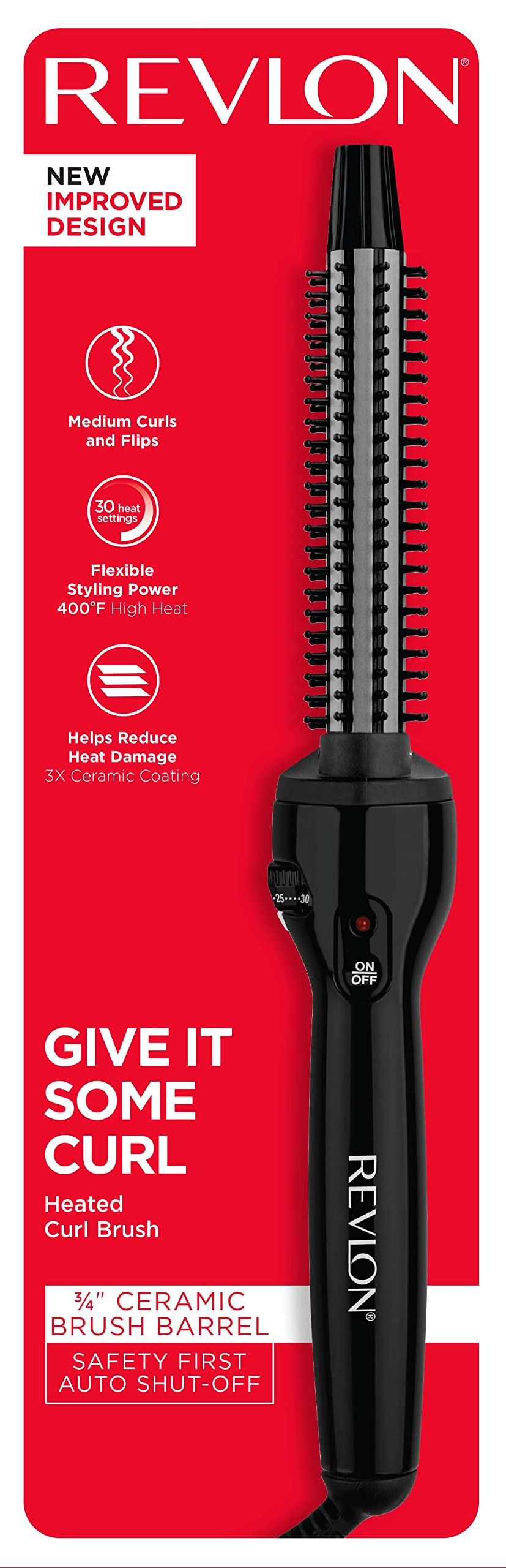 Buy now REVLON Perfect Heat Ceramic Curling Iron Brush, Black, 3/4" at indiglob india