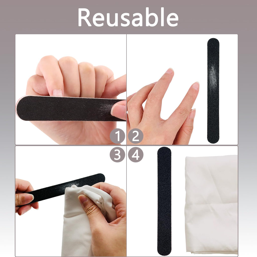 Nail File and Buffer Block, Professional Manicure Tools Kits, 100/180 Grit, Black Nail Pedicure File and Sanding Buffing Grinding Plisher File