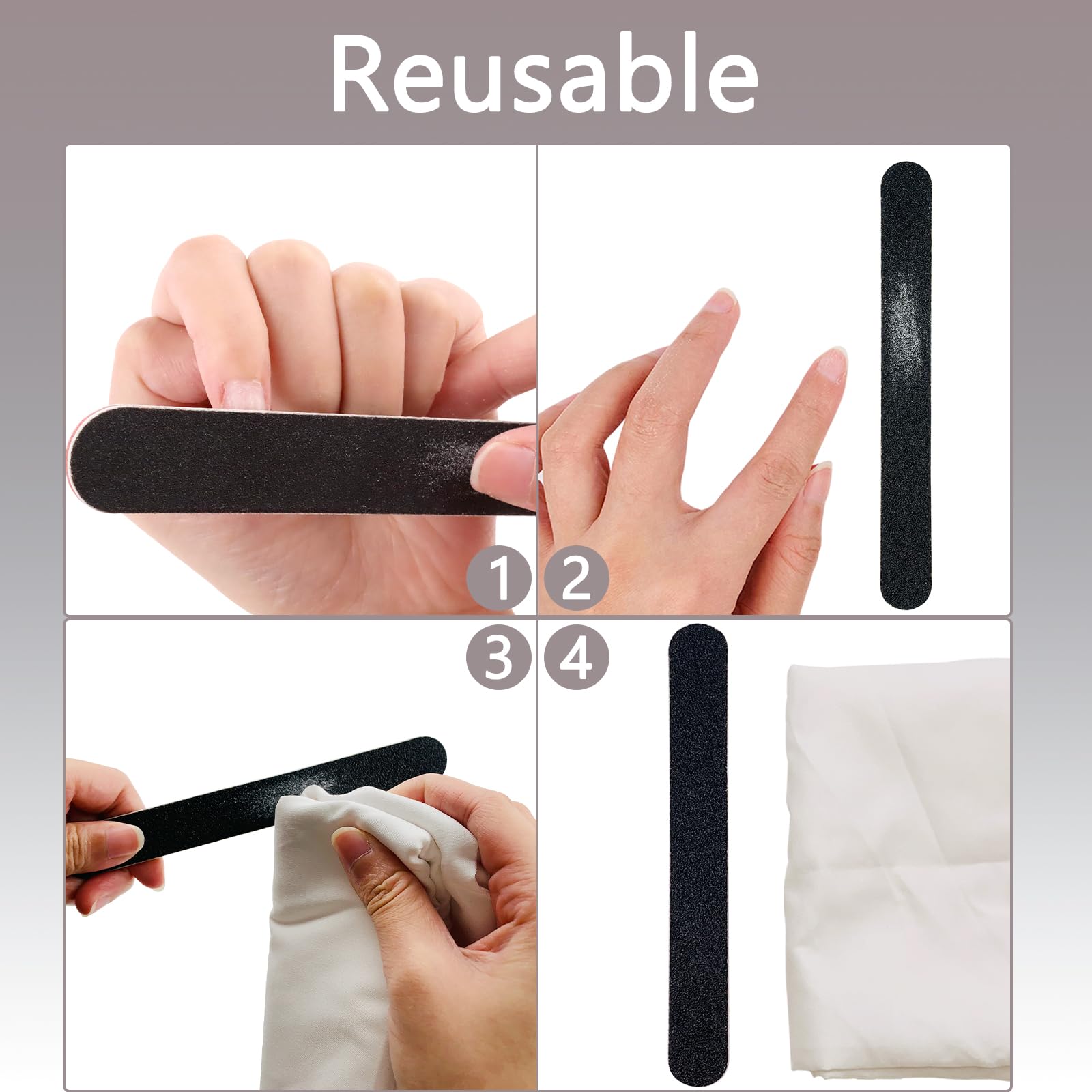 Nail File and Buffer Block, Professional Manicure Tools Kits, 100/180 Grit, Black Nail Pedicure File and Sanding Buffing Grinding Plisher File
